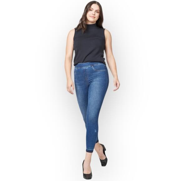 Spanx NWT Distressed Skinny Jeans Medium Wash size L - Picture 1 of 13